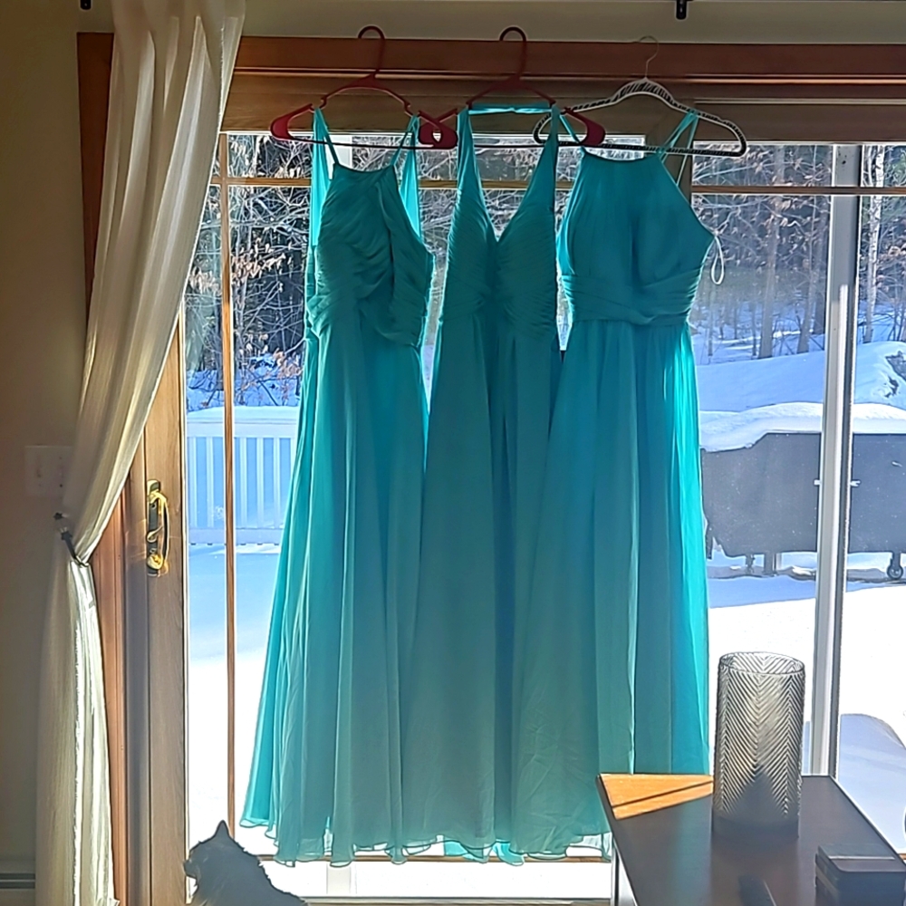 3 prom or evening gown dresses different styles